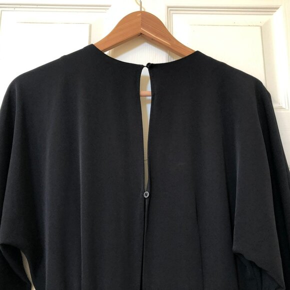 Zara Black Wide Leg Crossover Pearl Button Jumpsuit S - Picture 5 of 7